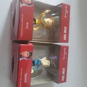 STAR Trek Original Spock/Kirk Hallmark Christmas Tree Ornament Nwt Red box …